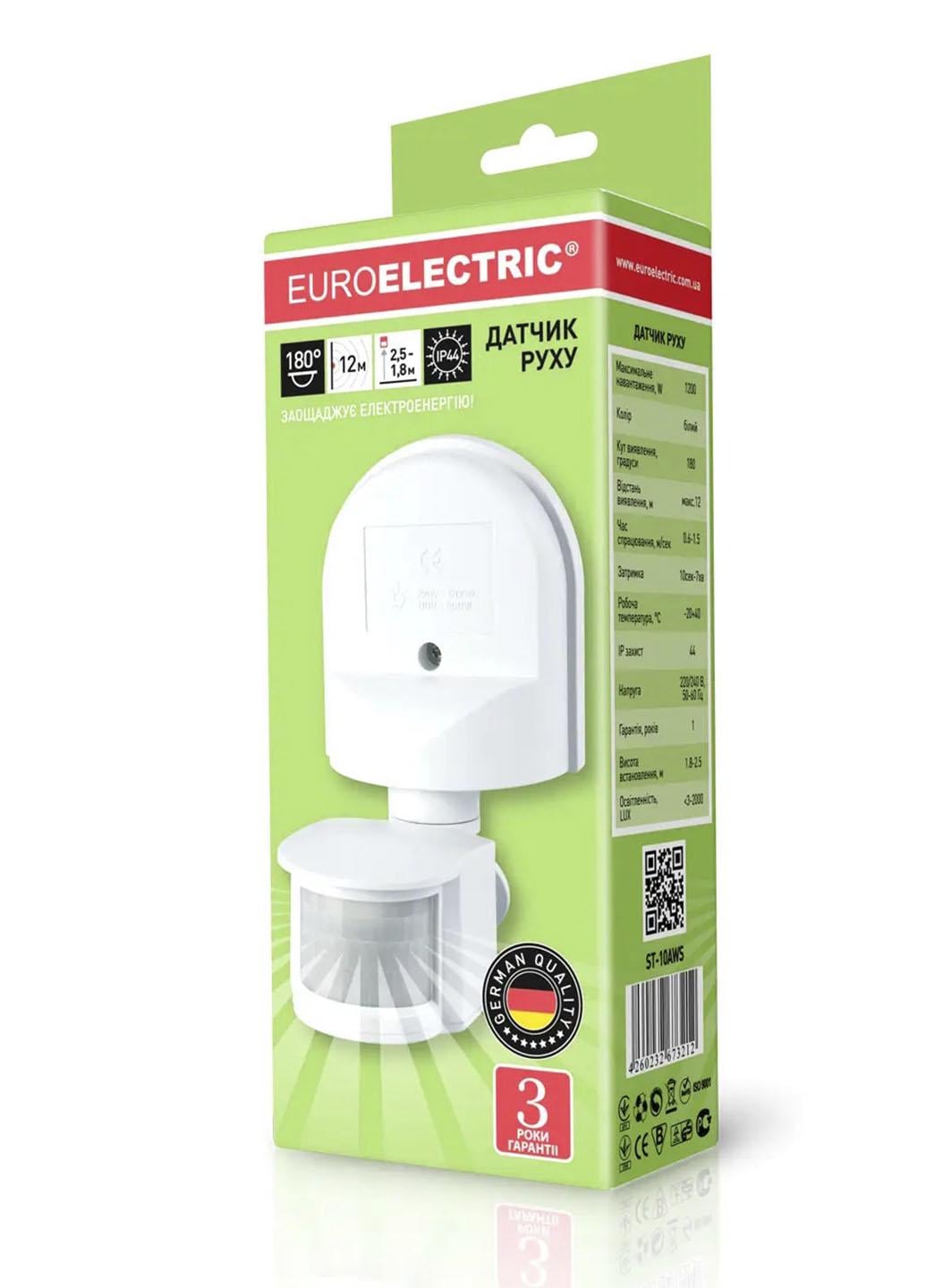 Датчик движения Eurolamp ST-10АWS 180 градусов 12 м Белый (meg32265)