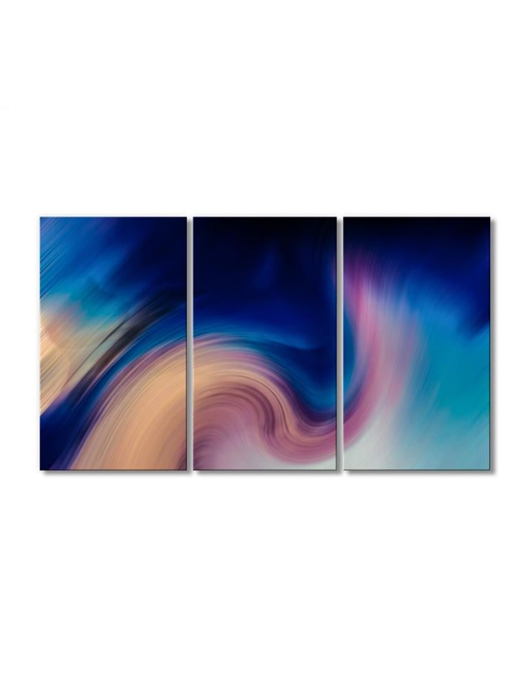 Картина модульная Розово-синяя волна 3 модуля 120x180 см