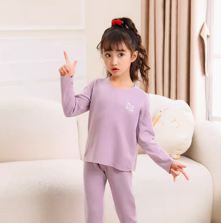 Термобелье детское флисовое бесшовное 140 см Сиреневый (K4-145-1392-Б-140)