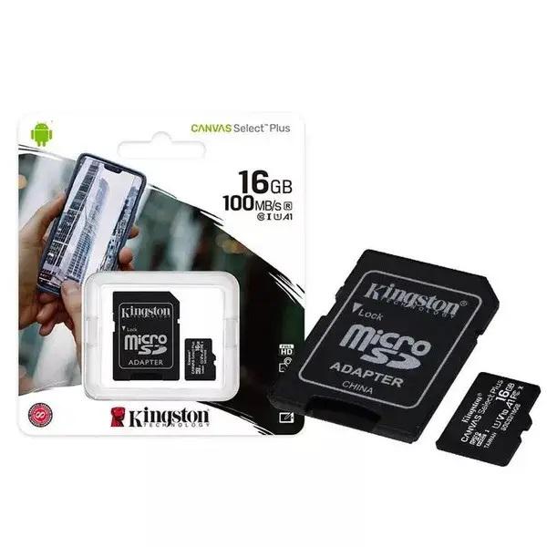 Карта пам'яті Kingston microSDXC Canvas Select Plus Class 10 UHS-I U1 V10 A1 та SD адаптер для використання 16 GB (2079276492) - фото 2