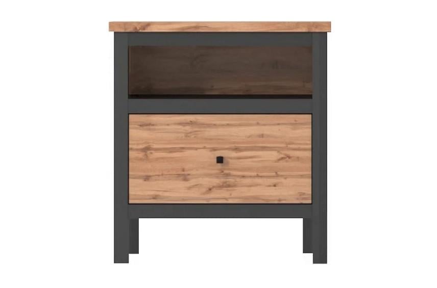 Тумба прикроватная Гербор Чос KOM1S Дуб Тахо/Черный (GRB-1387)