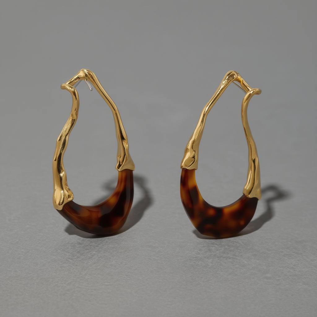 Серьги-кольца витая форма женская бижутерия медный сплав Золотистый