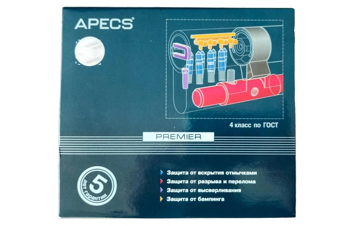 Цилиндр для замков Apecs Premier XR-70-30x40-G ключ-ключ (305747E)