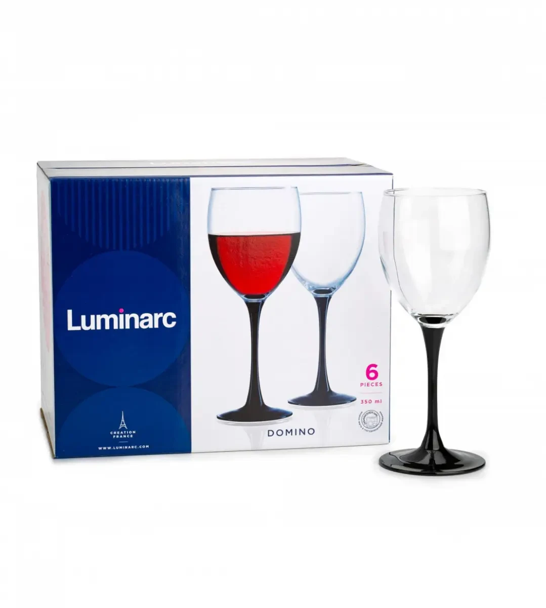 Набор бокалов для вина Luminarc Domino 350 мл 6 шт. (J0015) - фото 8 Набор бокалов для вина Luminarc Domino 350 мл 6 шт. (J0015) - фото 8