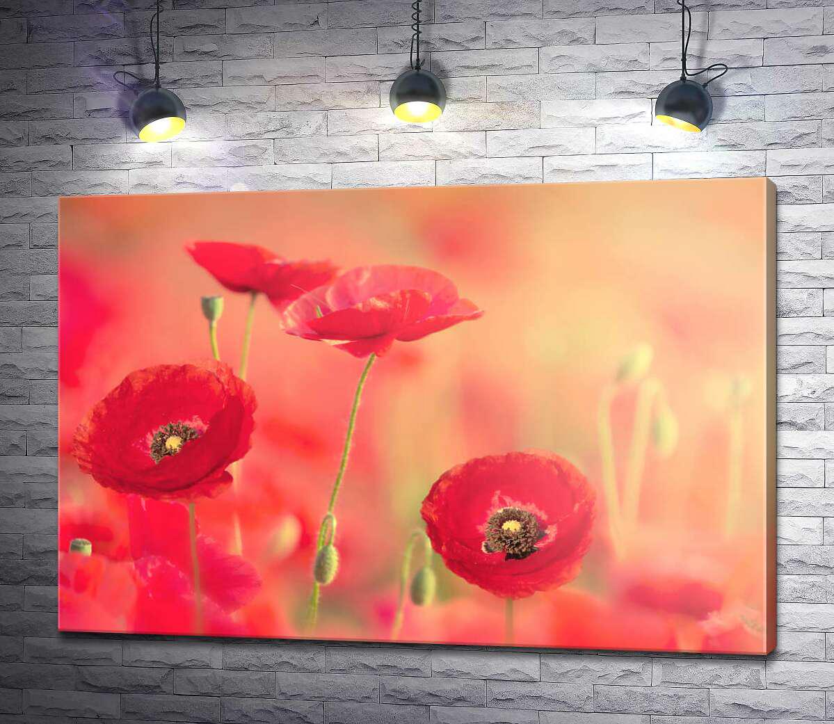 Картина ArtPoster Маки распустили свои пламенные цветы 130x89 см Модуль №1 (002860)
