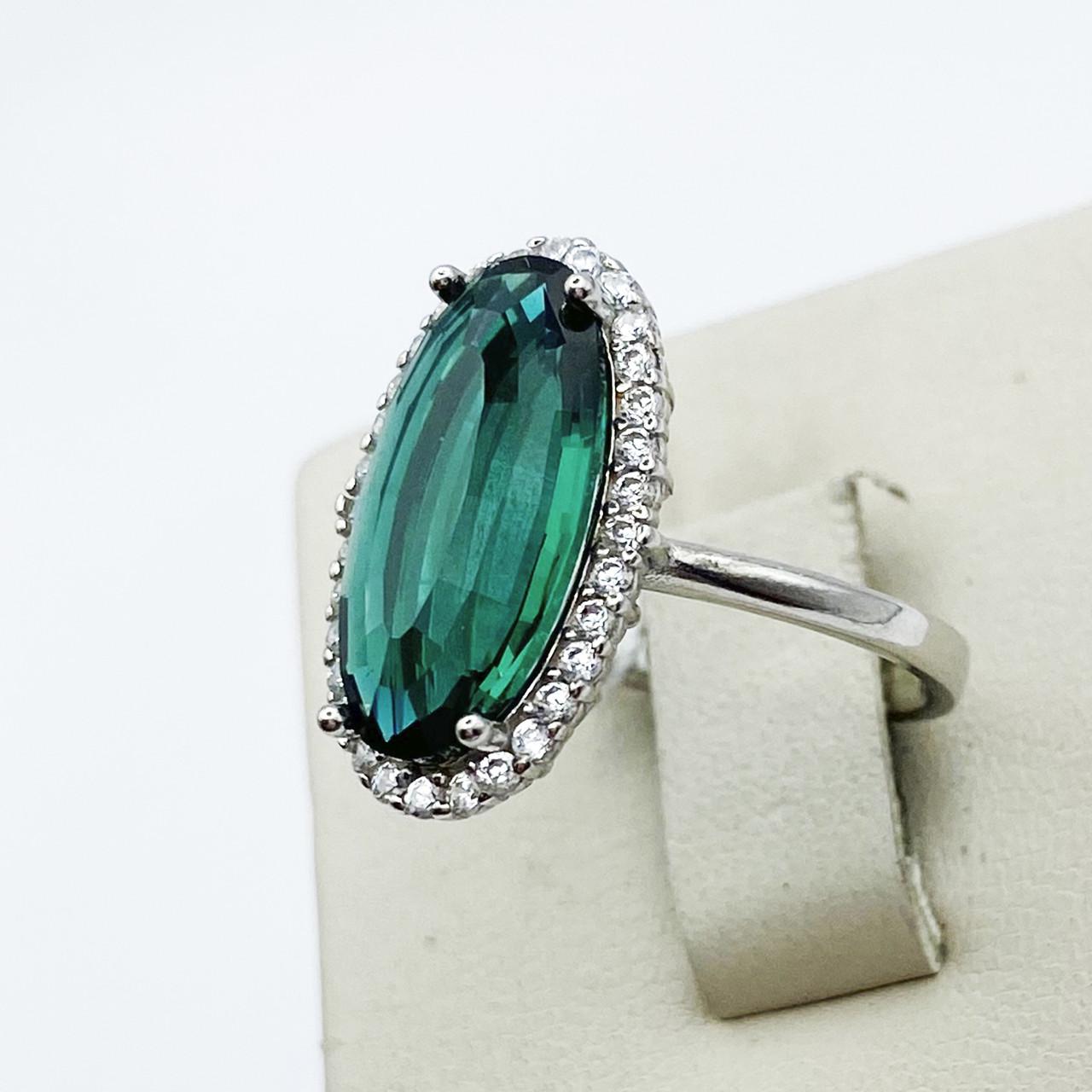 Кольцо серебряное с изумрудом р. 17 3,2 г (1893443157) Кольцо серебряное с изумрудом р. 17 3,2 г (1893443157)