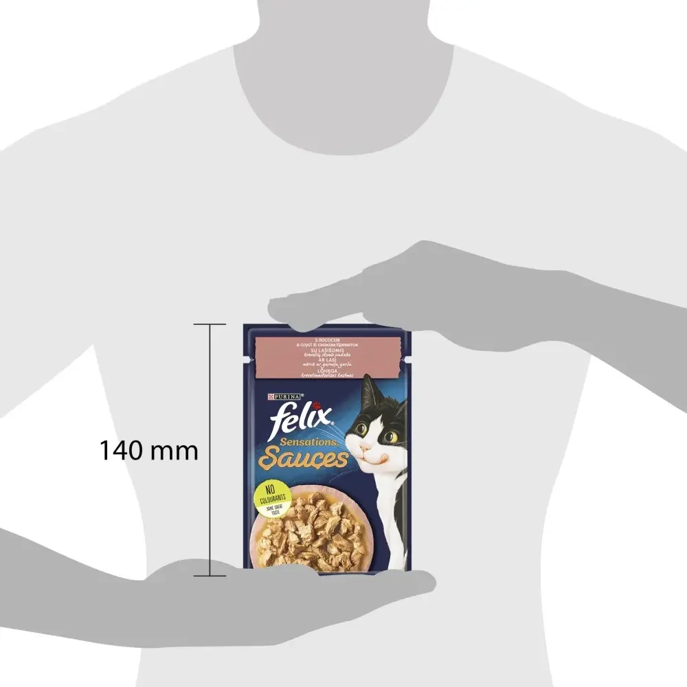 Вологий корм для котів Felix Sensations Sauces лосось та креветки 85 г (7613039836026) - фото 3