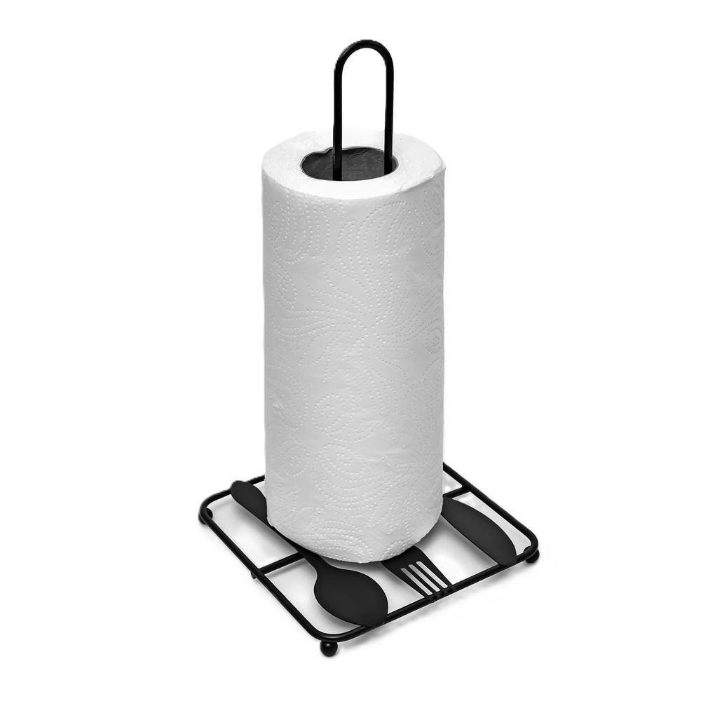 Держатель для бумажных полотенец Stenson металлический 28,5 см Черный (605120)