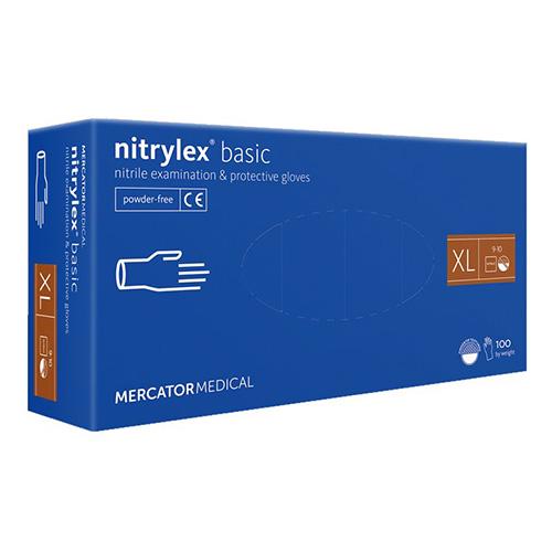 Рукавички нітрилові Mercator Medical nitrylex basic 100 шт. XL Синій - фото 1