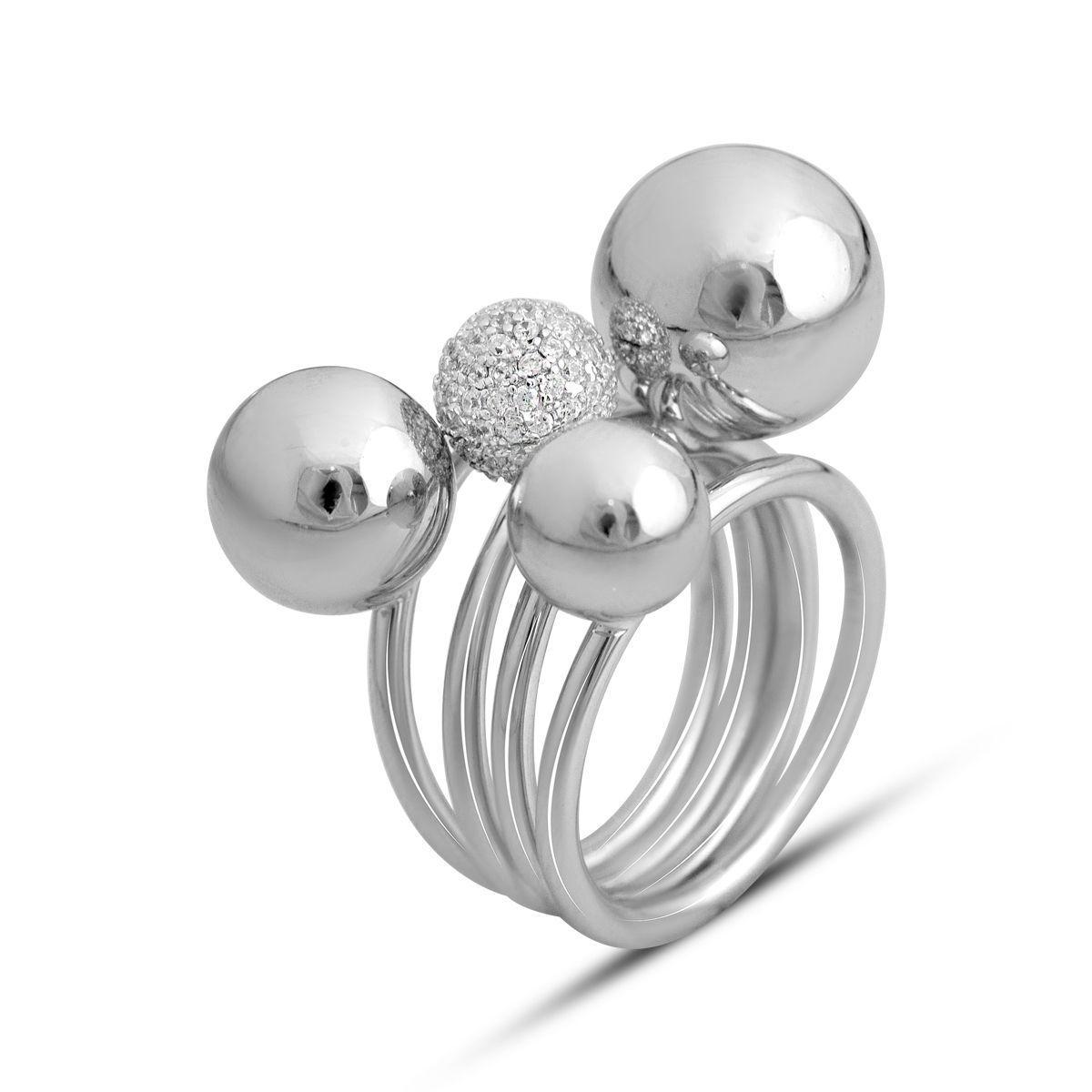 Кольцо серебряное Tiva с фианитами 11,55 г р. 19 (2143352)