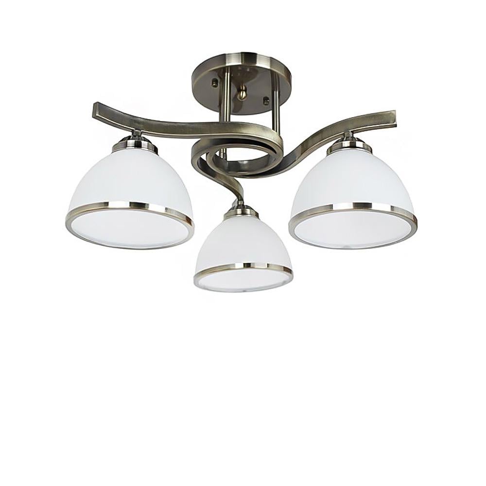 Люстра потолочная Light House SH-19275/3A AB плафоны белые с каймой Бронза