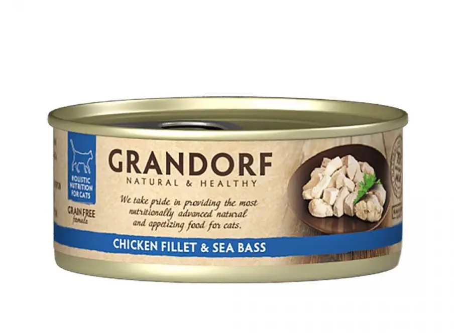 Корм влажный для кошек Grandorf CHICKEN FILLET & SEA BASS куриная грудка с сибасом 70 г Корм влажный для кошек Grandorf CHICKEN FILLET & SEA BASS куриная грудка с сибасом 70 г