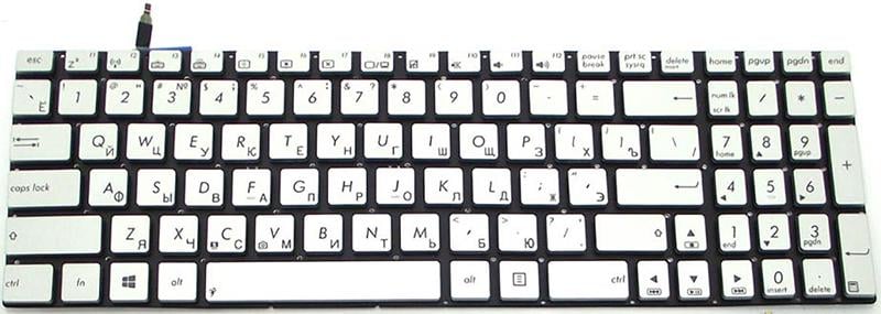 Клавиатура для ноутбука Asus GL550/GL550JX с подсветкой клавиш матовая (90NB00K1-R31RU0)