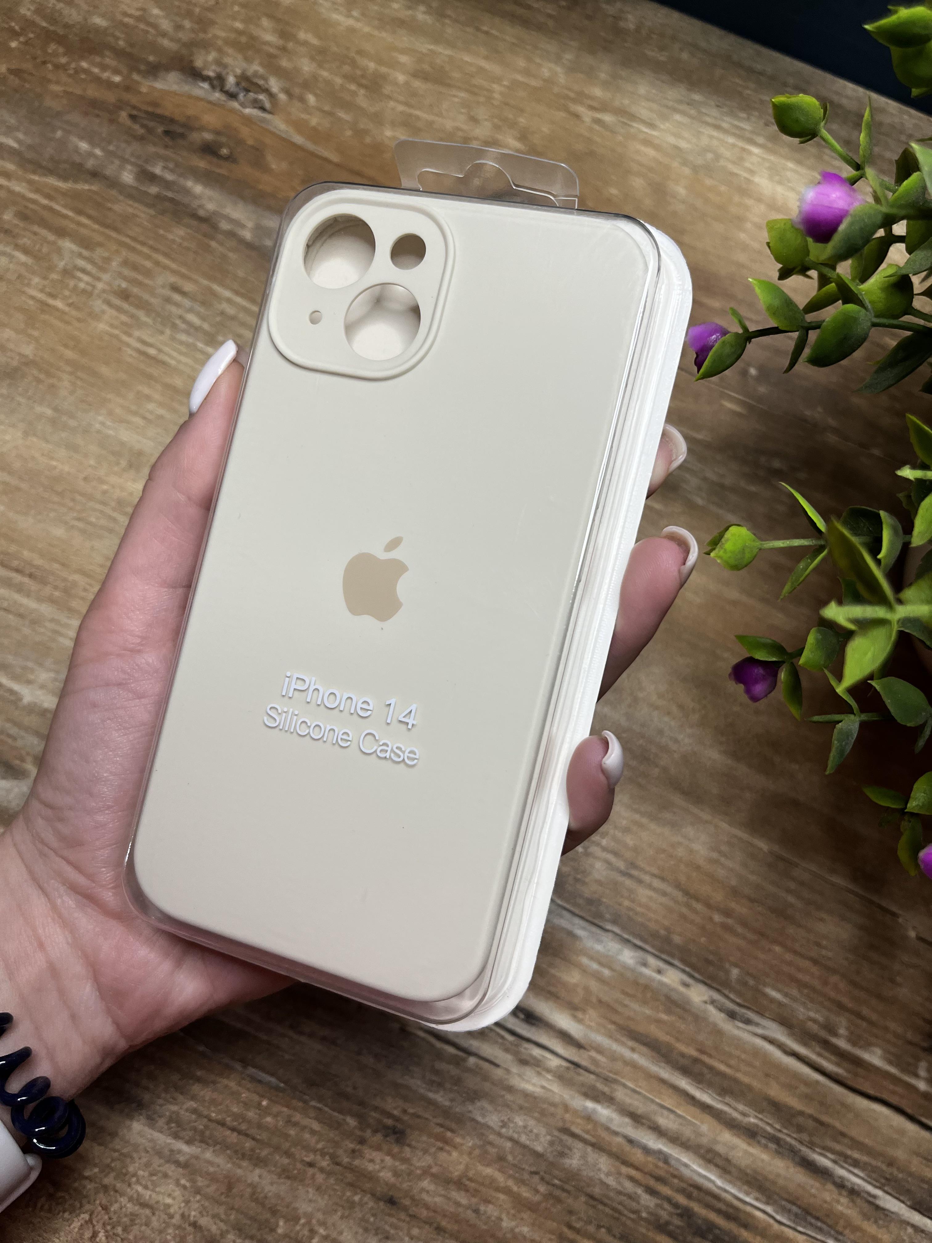 Чехол накладка на iPhone (Айфон) 14 закрытый низ и закрытая камера silicone case full camera Apple