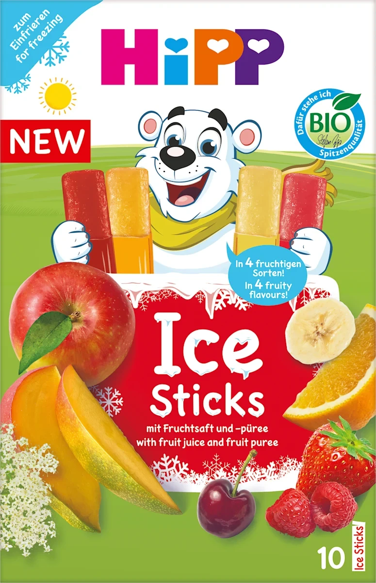 Детское мороженое с фруктовым соком и пюре Hipp от 3 лет 10 шт. по 40 мл (2656478314)