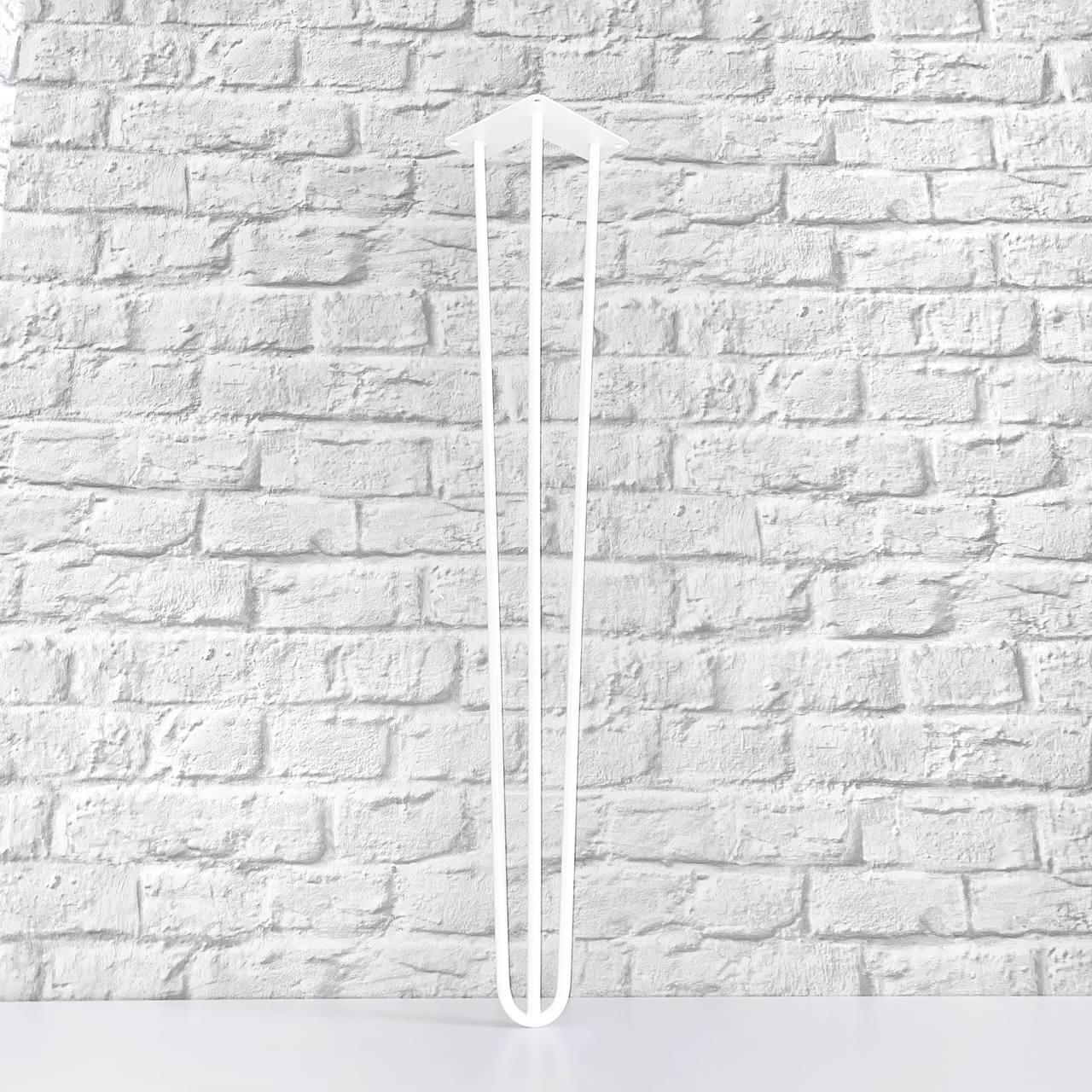 Ніжка шпилька потрійна Krei Hairpin Legs Н 750 мм прут повнотілий Д-10 Білий (НШ1003.75.1) - фото 2