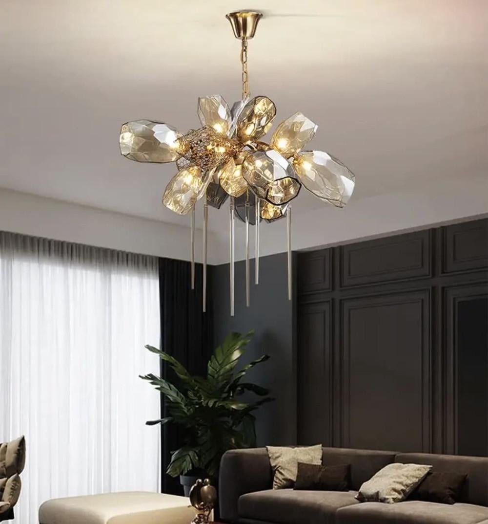 Люстра дизайнерская Luxury Italian Янтарь/Графит (SP 01-8)