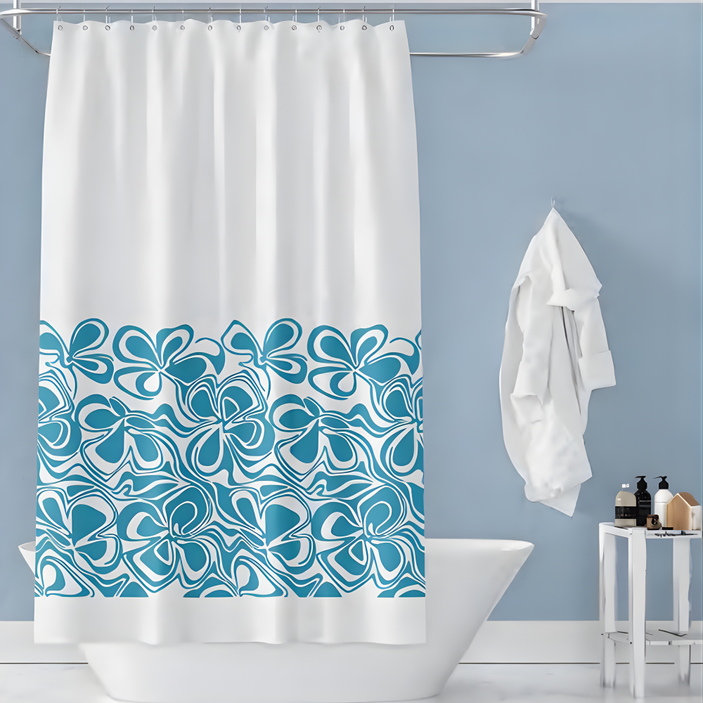 Шторка для ванної та душу з кільцями водовідштовхувальна з гачками і магнітами 180x180 см Шторка для ванної та душу з кільцями водовідштовхувальна з гачками і магнітами 180x180 см