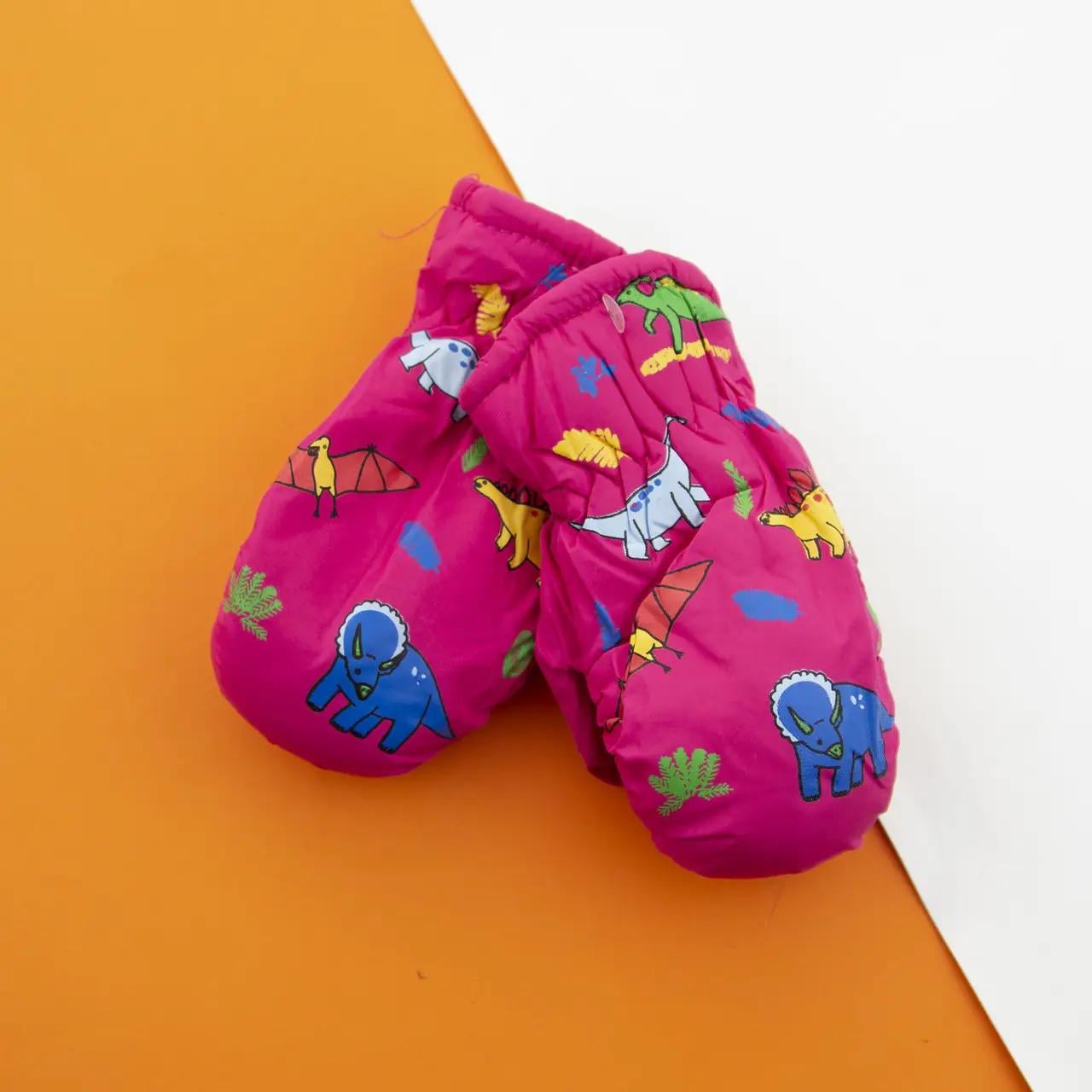 Детские перчатки болоневые лыжные 2-4 года р. 15 Малиновый (22-12-43)