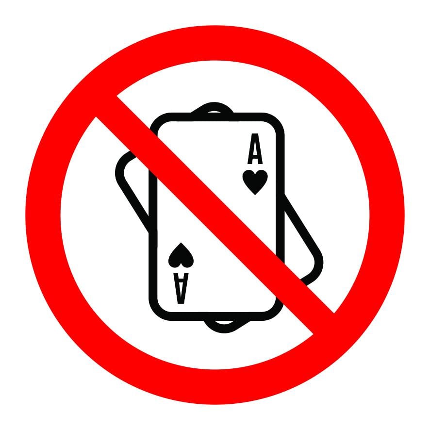 Знак Заборона азартних ігор ПВХ 15x15 см (59935)