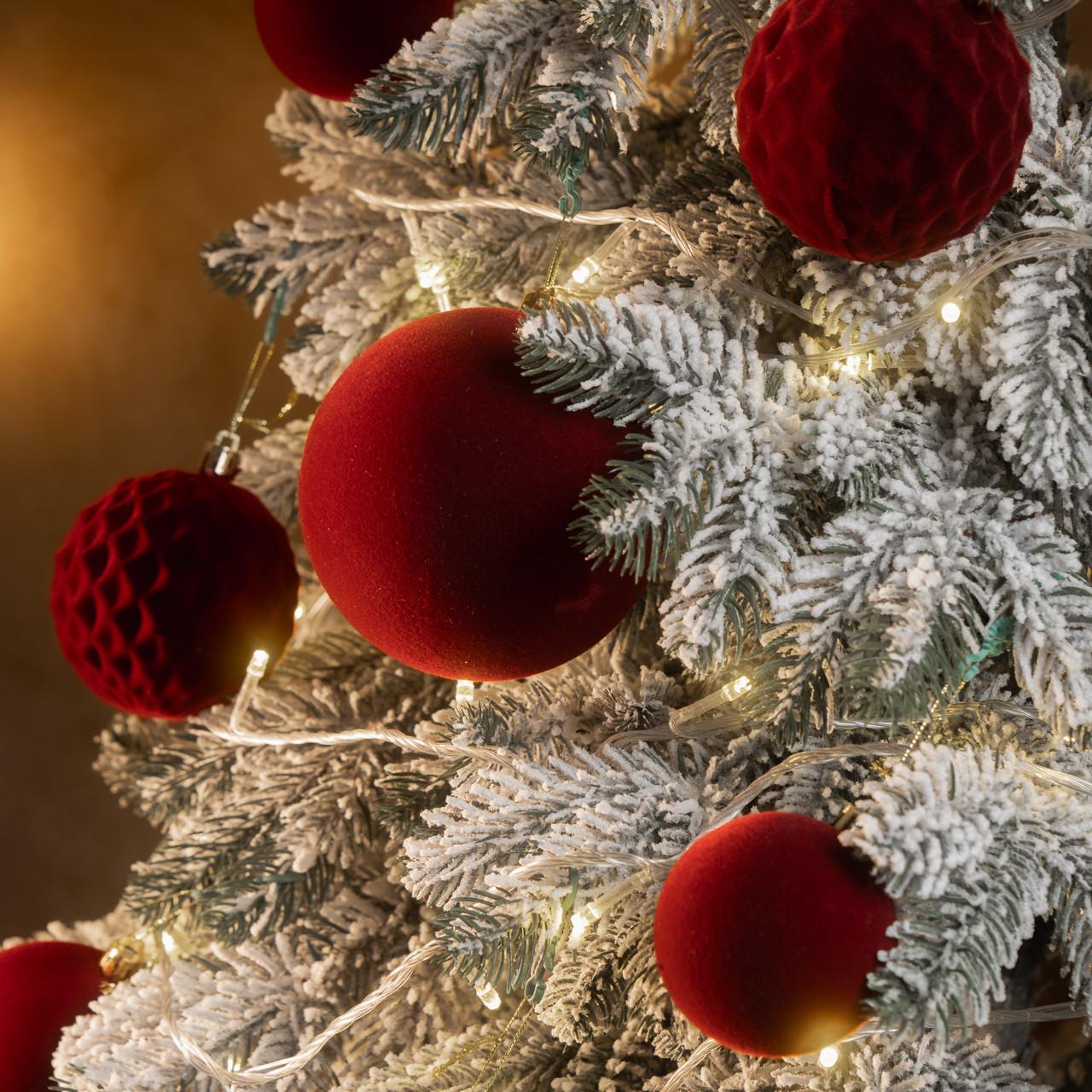 Набір новорічних куль "Оксамит" 40 шт. Бордовий - фото 2