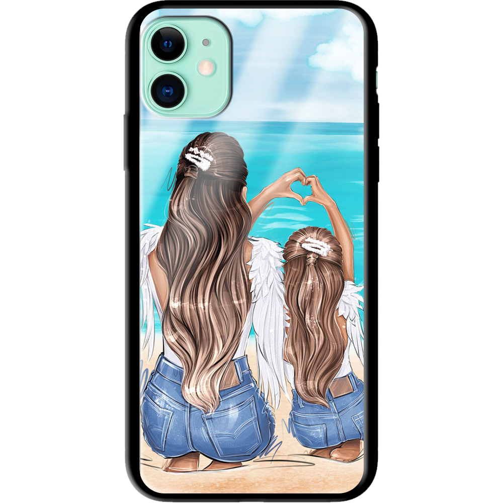 Чехол Boxface iPhone 11 Family Vacation Черный силикон со стеклом (38184-up2380-38345)