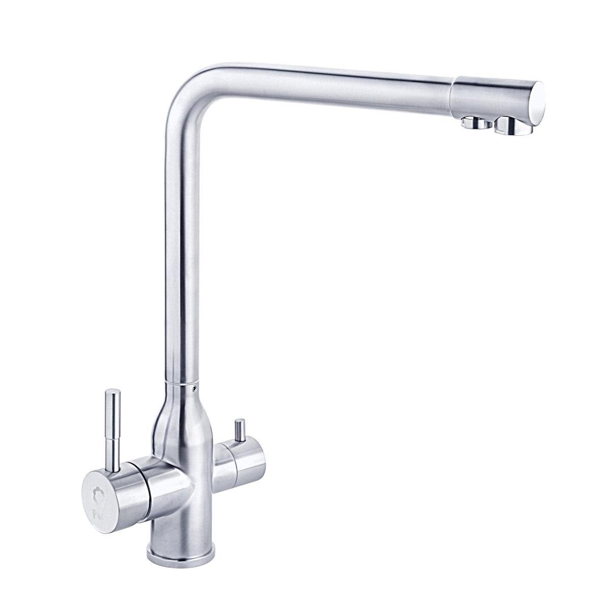 Смеситель для кухни Perla OCELI двухрычажный нержавеющая сталь (PSS501)