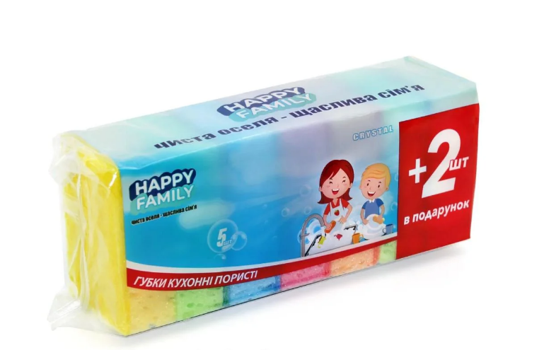 Губки кухонные HAPPY FAMILY ячеистые 7 шт. (50606943239)