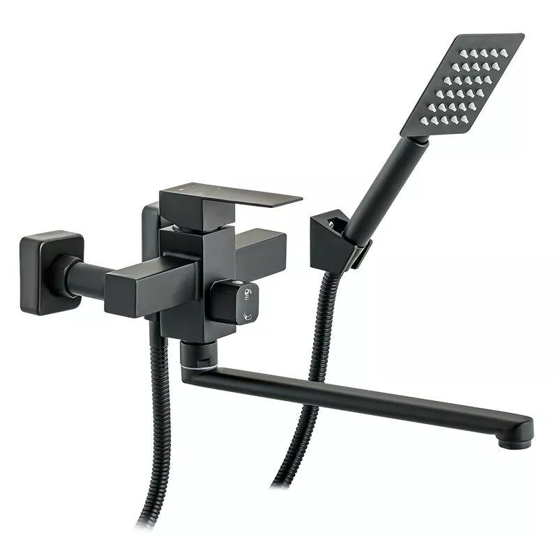 Смеситель для ванной Wezer PRO7-02 поворотный Black (SQ-1044123)