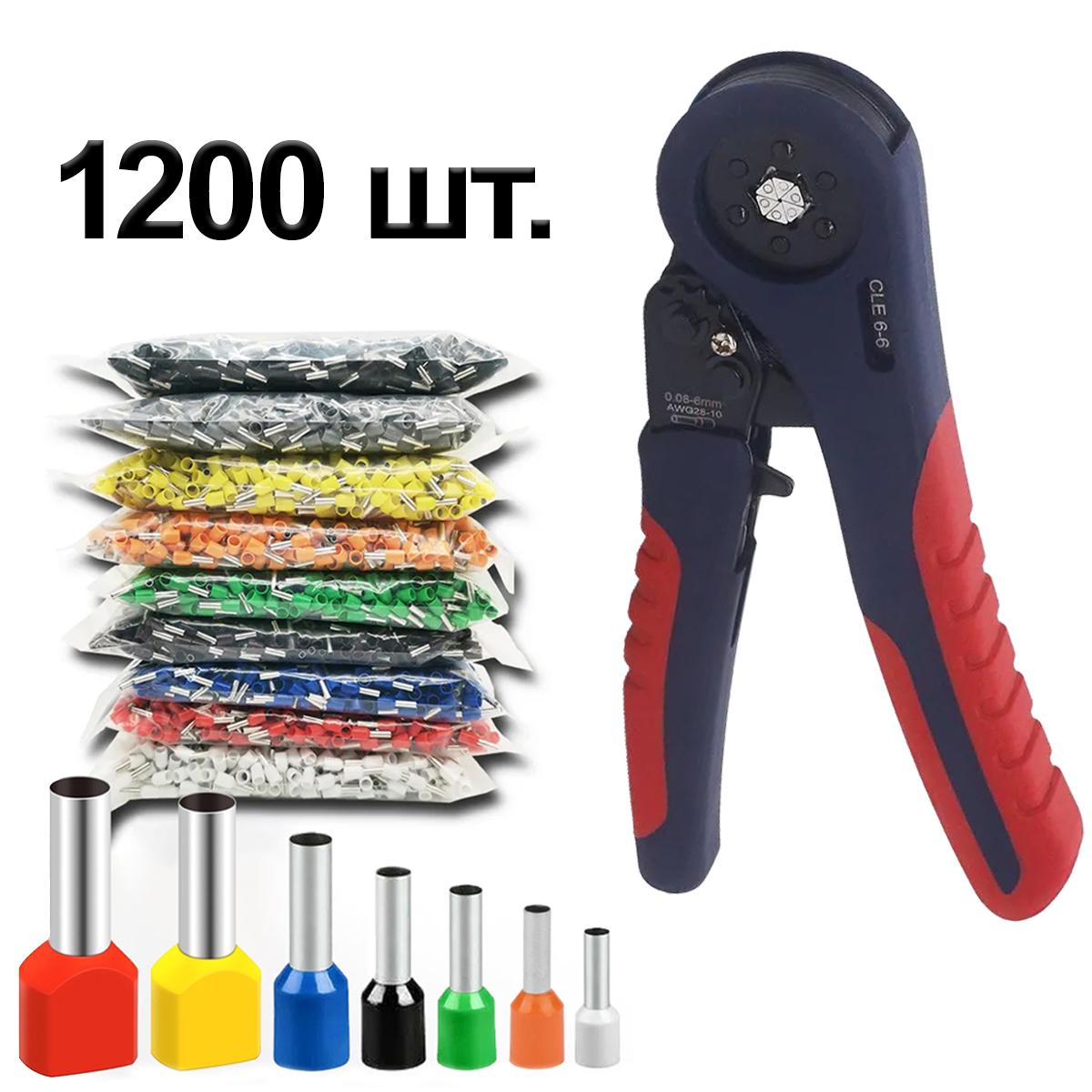 Комплект Tactix шестигранный кримпер 0,08-6 мм2 с наконечниками 1200 шт. 7 видов (DART.E10)