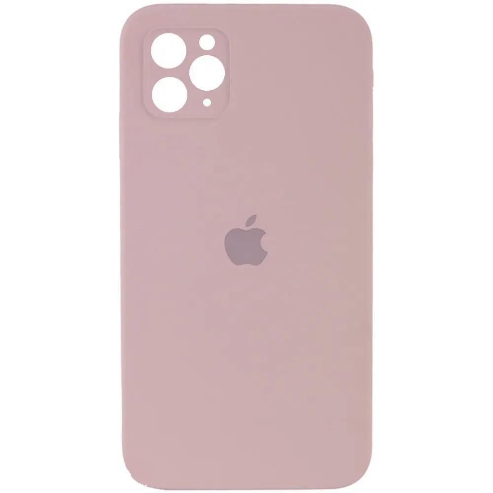 Силиконовый Чехол Накладка с Квадратными Бортиками Silicone Case  для iPhone 11 Pro Max Pink-Sand - фото 1