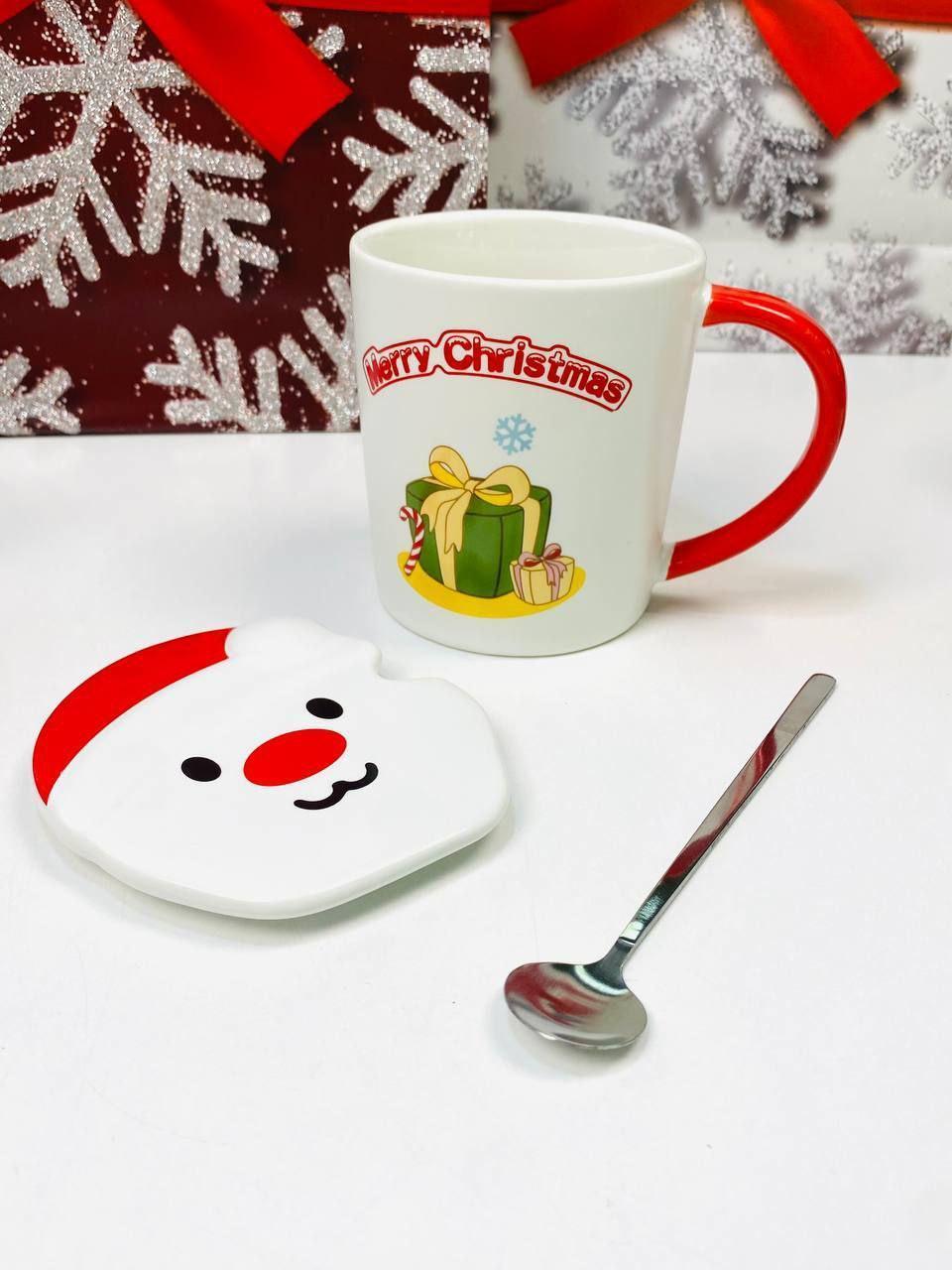 Набор Зимняя энергетика/Санта кружка с крышкой и ложкой 380 мл (OS-102-1059U) - фото 2