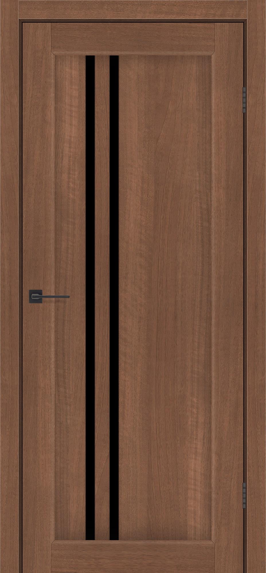 Двери Prague Ольха Итальянская PVC со стеклом 2000х600 мм Черный