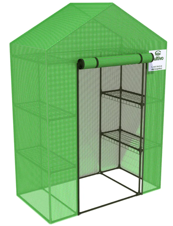 Теплиця Cultivo 4 полиці ПЕ плівка 140x73x200 см Зелений (000065)