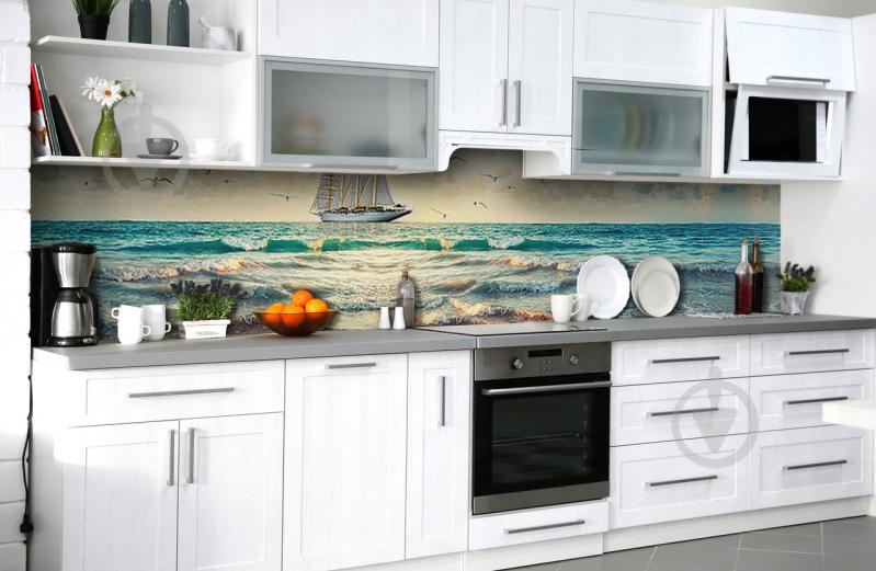 Скинали на кухню Zatarga «Вітрильна надія» 600х3000 мм вінілова 3Д наклейка кухонний фартух самоклеюча