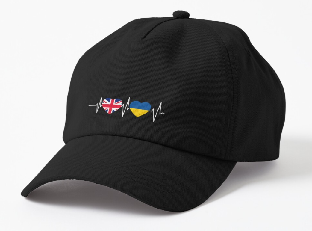 Кепка унисекс Malfini с патриотическим принтом England Ukraine Черный (УКР331К-1)