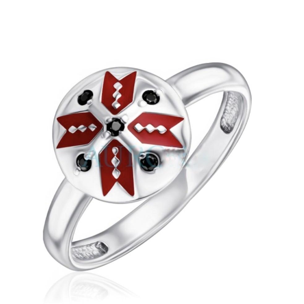 Кольцо Вышиванка с эмалью р. 17 925 пробы 2,13 г (81759э) Кольцо Вышиванка с эмалью р. 17 925 пробы 2,13 г (81759э)