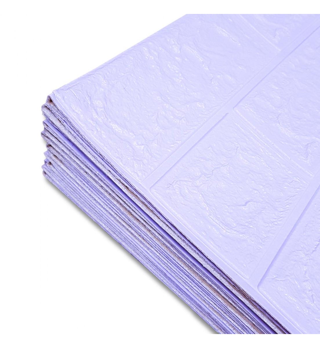 3D-панель декоративная под кирпич самоклеющаяся 3080x700x3 мм Светло-фиолетовый - фото 2