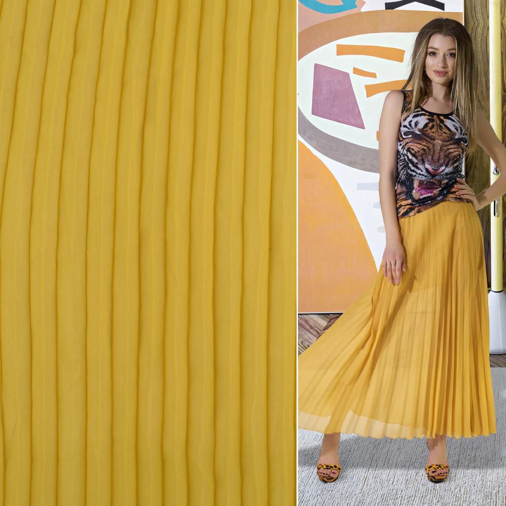 Ткань креп гофре в натянутом виде ширина 140 см Желтый (11416.011) - фото 3 Ткань креп гофре в натянутом виде ширина 140 см Желтый (11416.011) - фото 3