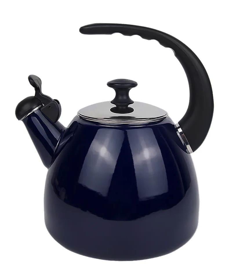 Чайник со свистком Kamille Vizo эмалированный с двойным дном для газовой и индукционной плиты 2,5 л Синий (1040D) Чайник со свистком Kamille Vizo эмалированный с двойным дном для газовой и индукционной плиты 2,5 л Синий (1040D)