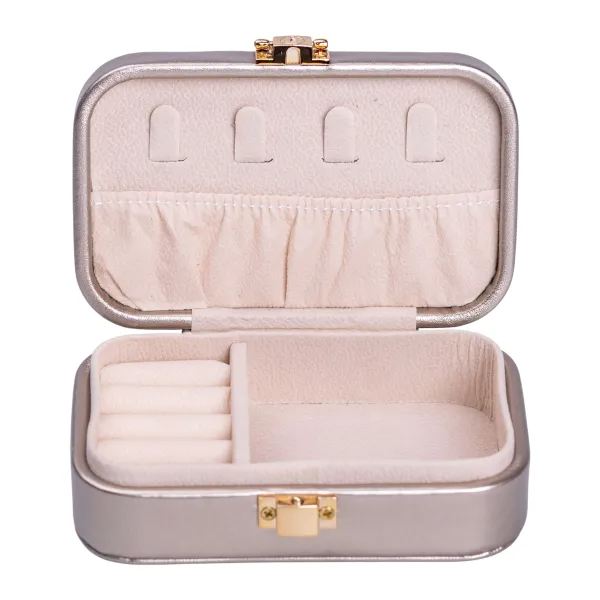 Ящик-органайзер для украшений с накидным замком 12х7,5х4 см Серебряный