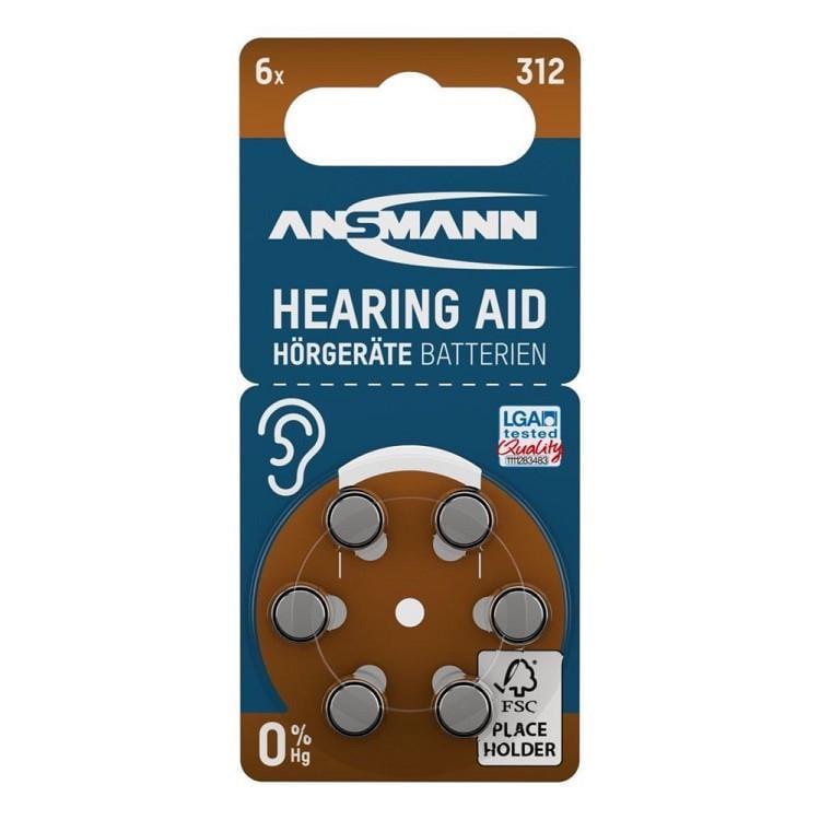 Батарейки кнопочные Ansmann PR312 6 шт. (4013674197835)