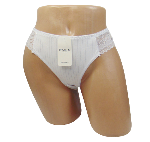Женские трусики бразилиана Dyana 1219 в рубчик S-M Белый (1679596091)