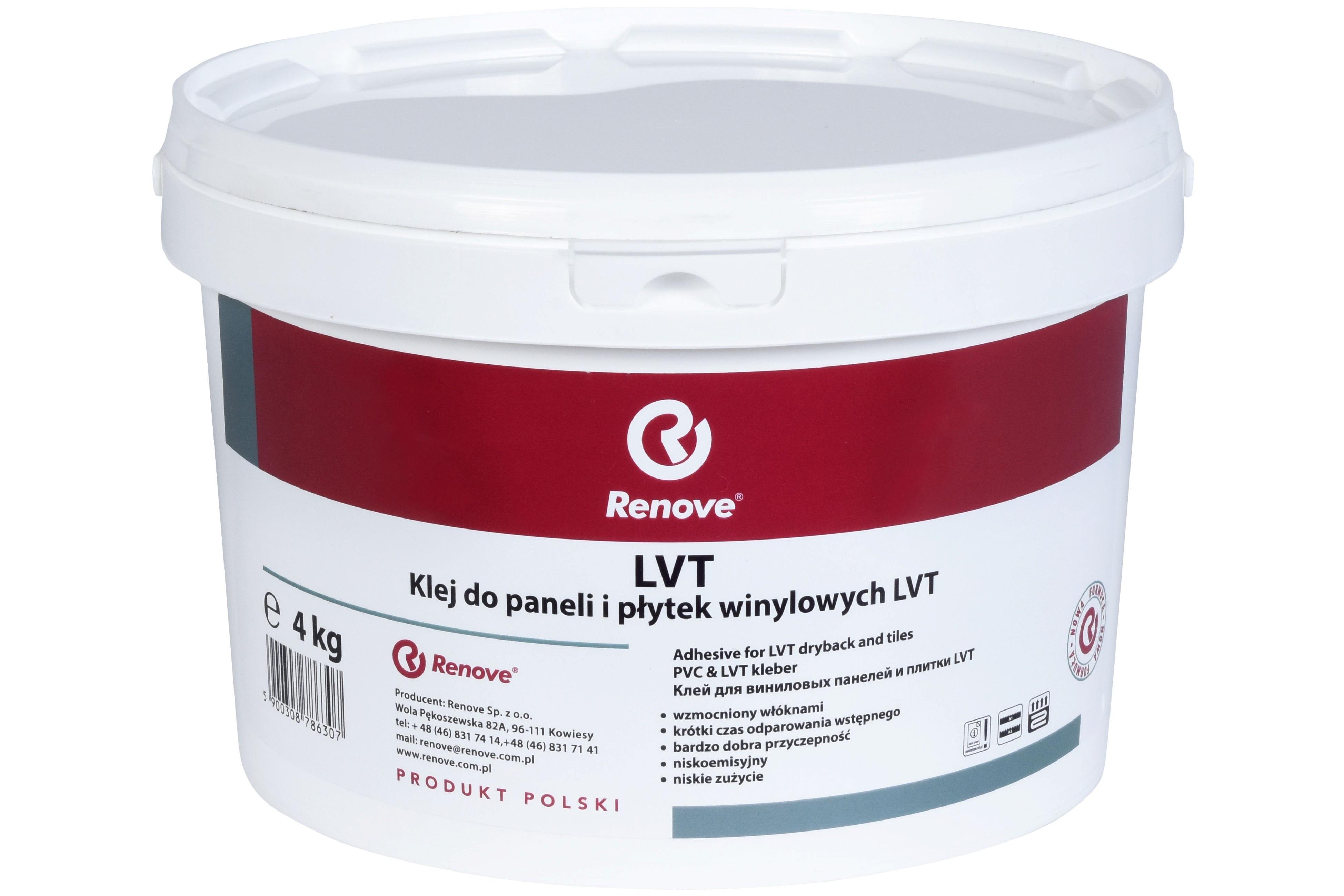 Клей для винилового пола/кварц винила/ковролина Renove LVT 4 кг