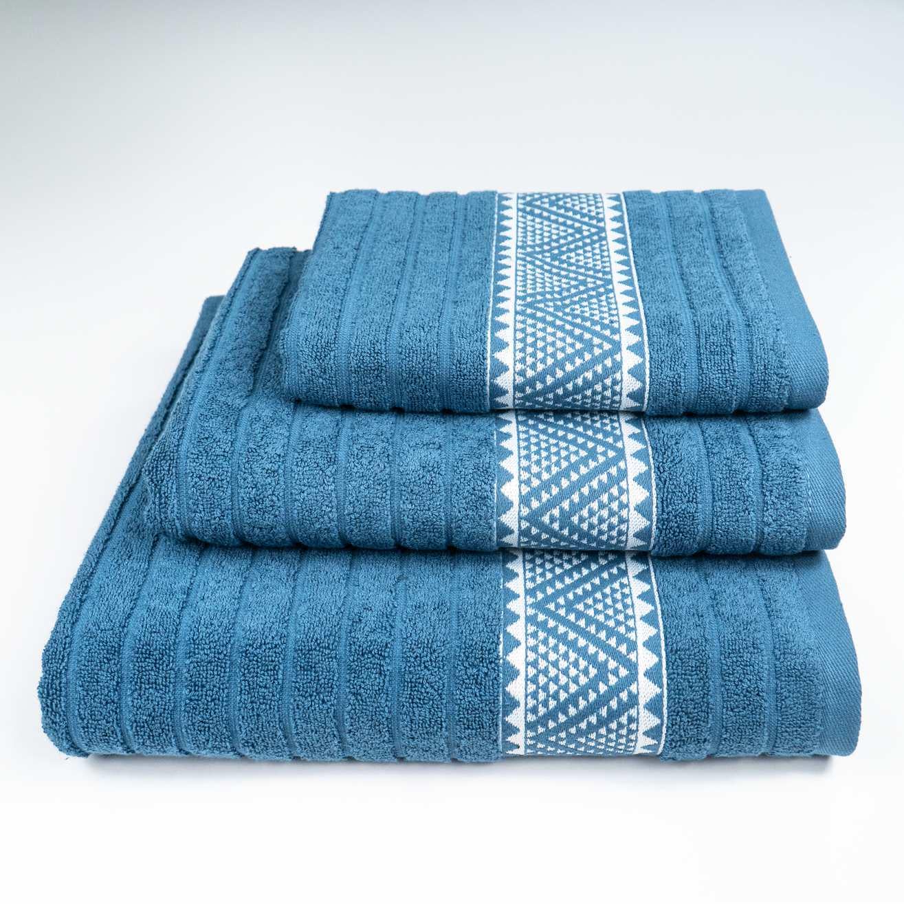 Комплект махровых полотенец GM Textile Зипп 3 шт. Синий (500-3k-zipp-blue)