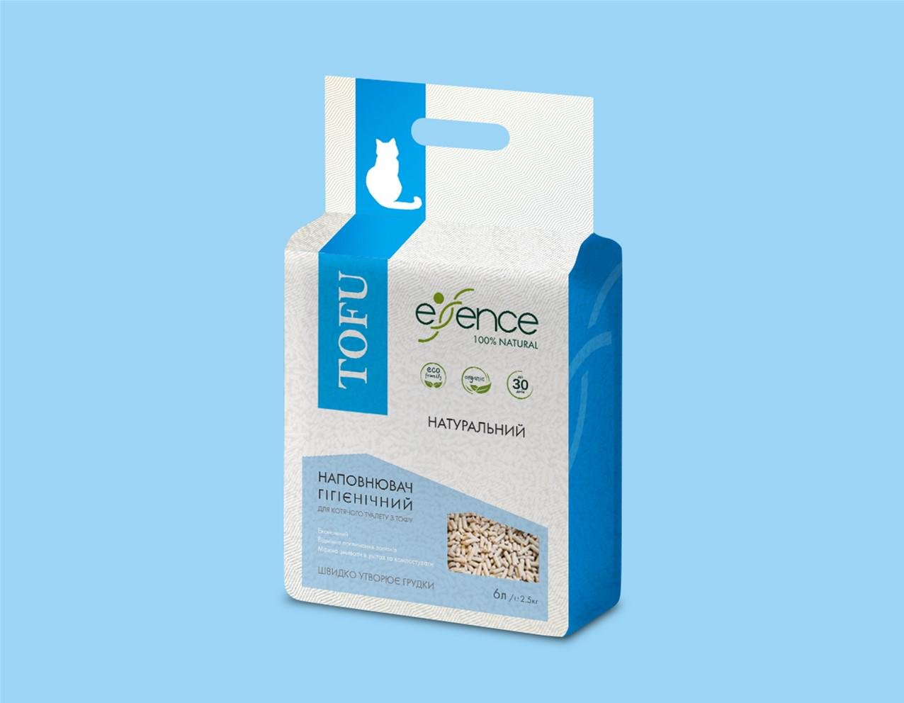 Наповнювач для котячого туалету Essence натуральний тофу 6 л (4820261920031) Наповнювач для котячого туалету Essence натуральний тофу 6 л (4820261920031)