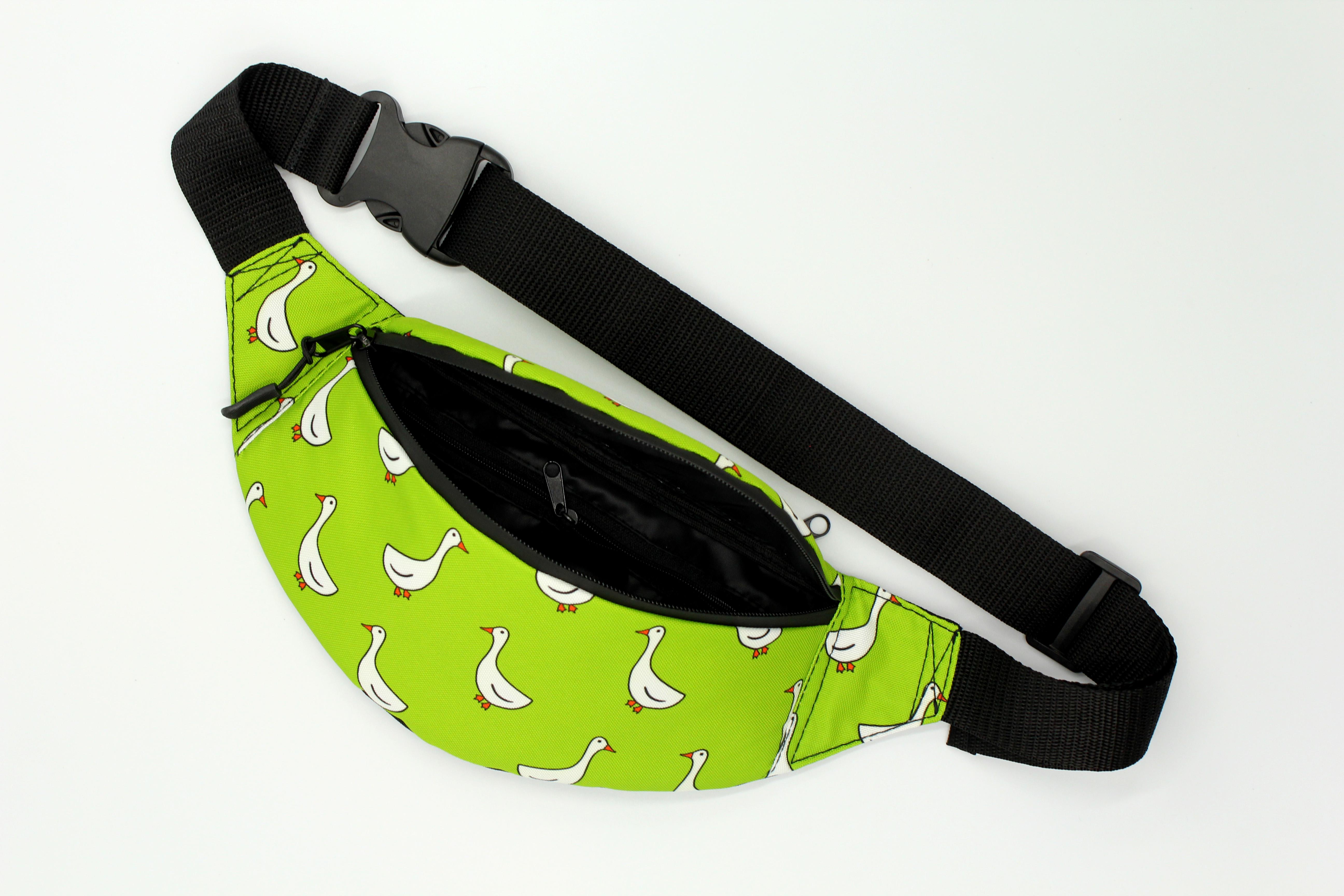 Сумка бананка Гуси Зеленый (BT-035) - фото 2 Сумка бананка Гуси Зеленый (BT-035) - фото 2