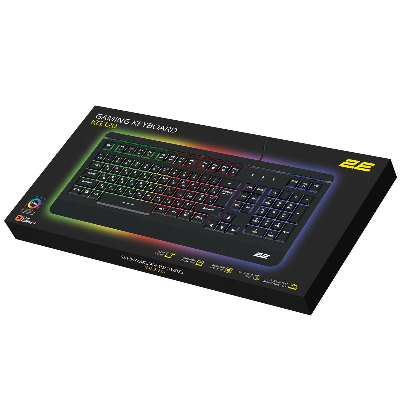 Клавіатура геймерська провідна 2E Gaming KG320 USB-A EN/UA/RU LED Чорний (iz15800) - фото 3