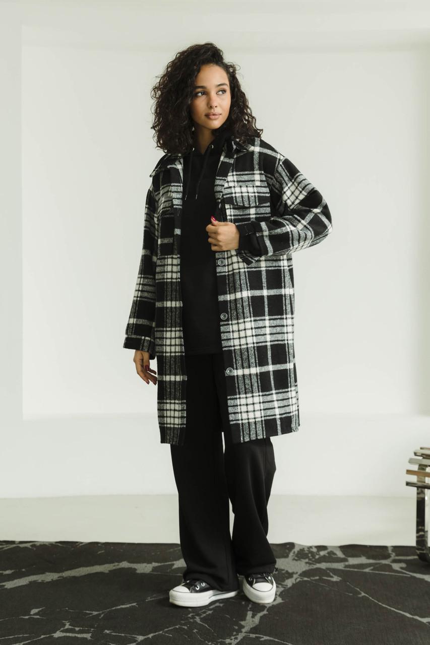 Пальто-сорочка з кашеміру Seventeen XXL-3XL Чорний (2737851608)