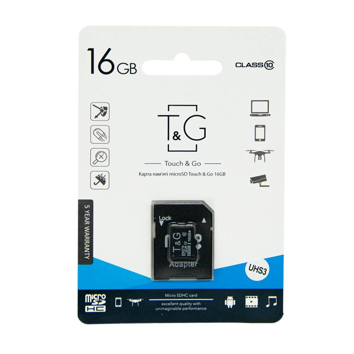 Карта памяти для телефона T&G micro SDHC UHS3 с адаптером Class 10 16 GB (1008929-Black) Карта памяти для телефона T&G micro SDHC UHS3 с адаптером Class 10 16 GB (1008929-Black)